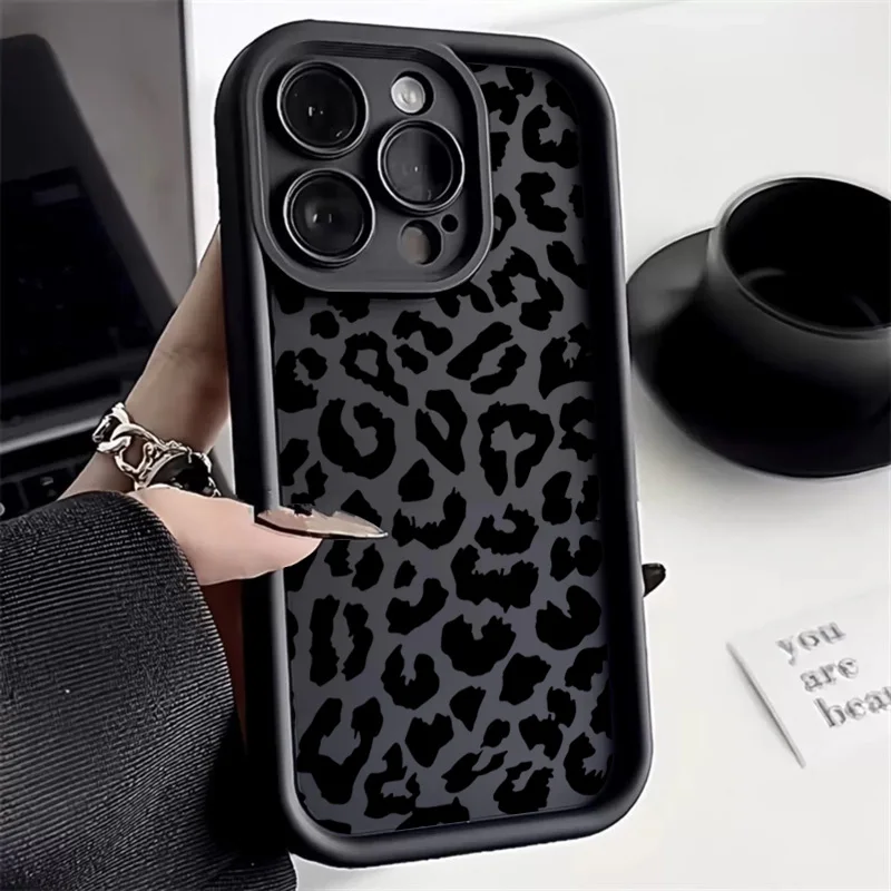 Phone Cases Rhode - Black Leopard Print Pattern Silicone Case