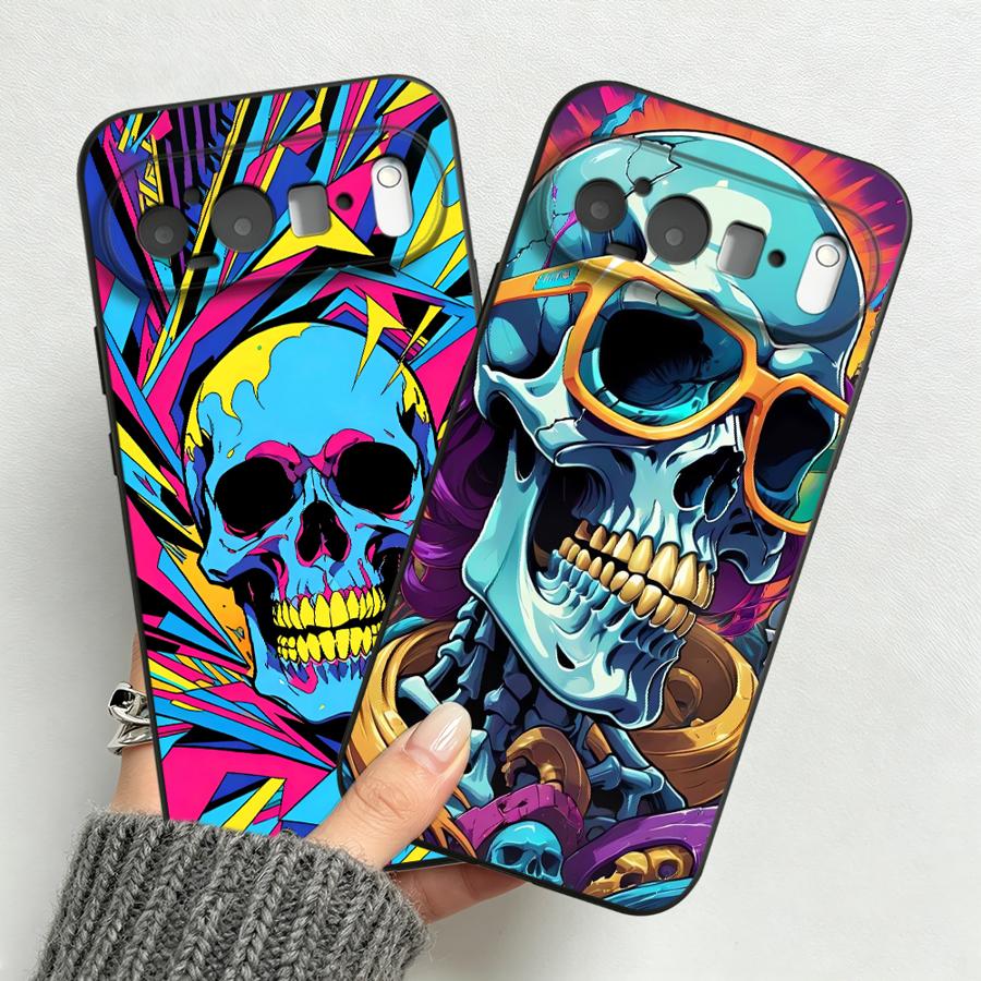 Phone Cases Google Pixel 7 - Neon Pop Art Skull Case for