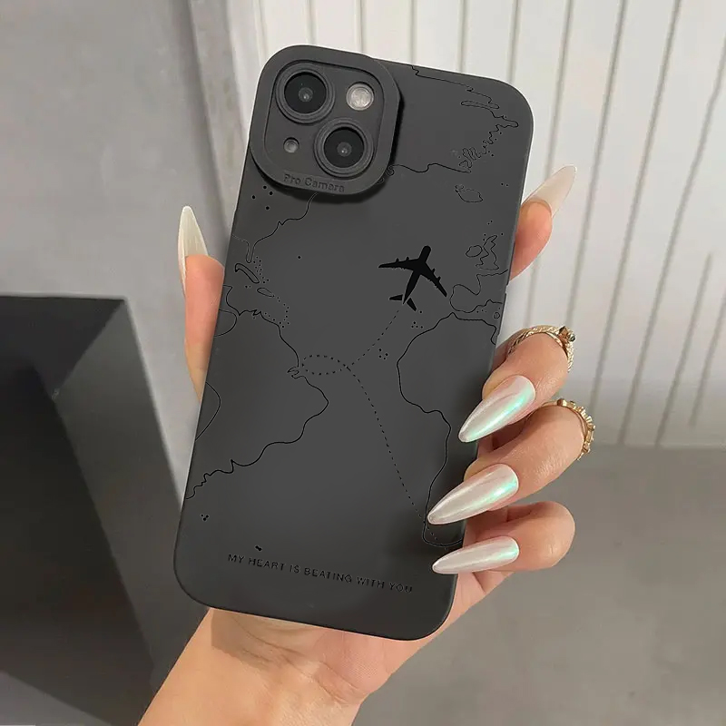 Phone Cases Samsung S25 Fe - Travel-nspired Airplane Route Design Phone Cases