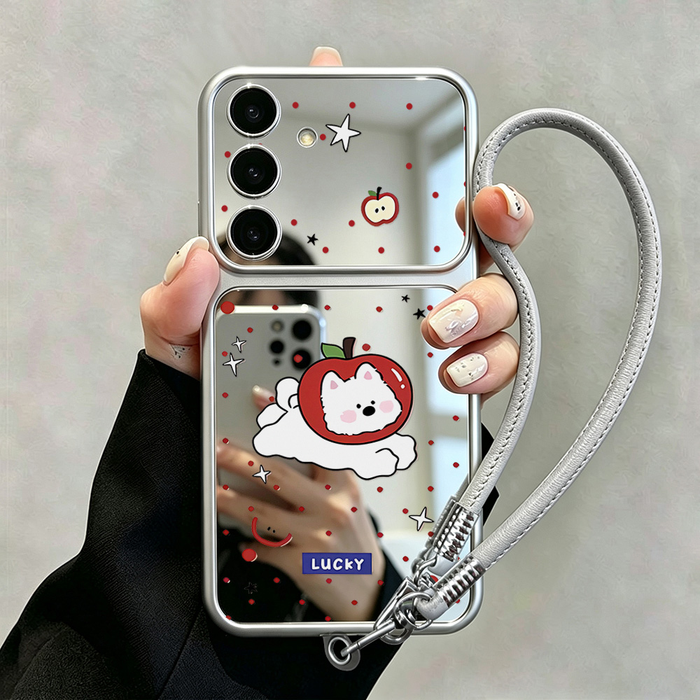 Phone Cases Samsung S25 Fe - Make Up Mirror Cute Dog Phone