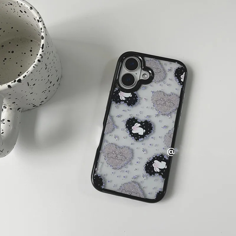 Phone Cases Purple - Ins Korean Retro Girl Love Rabbit