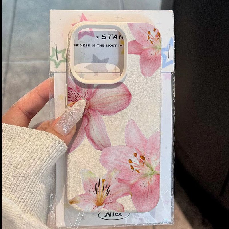 Phone Cases Samsung S25 Fe - Pink Lily Lychee Texture Phone Case