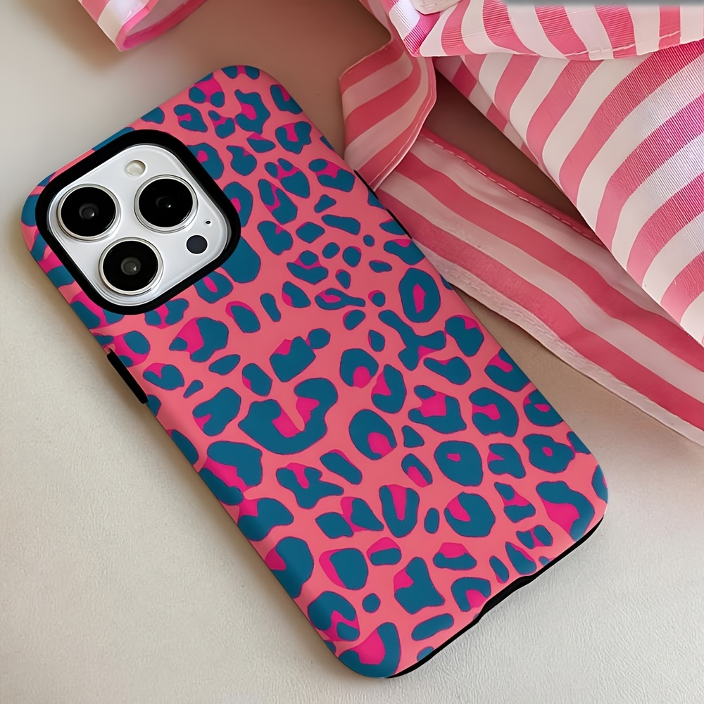 Fashion pink base blue leopard - Phone Cases Leopard Print ulasan dan harga