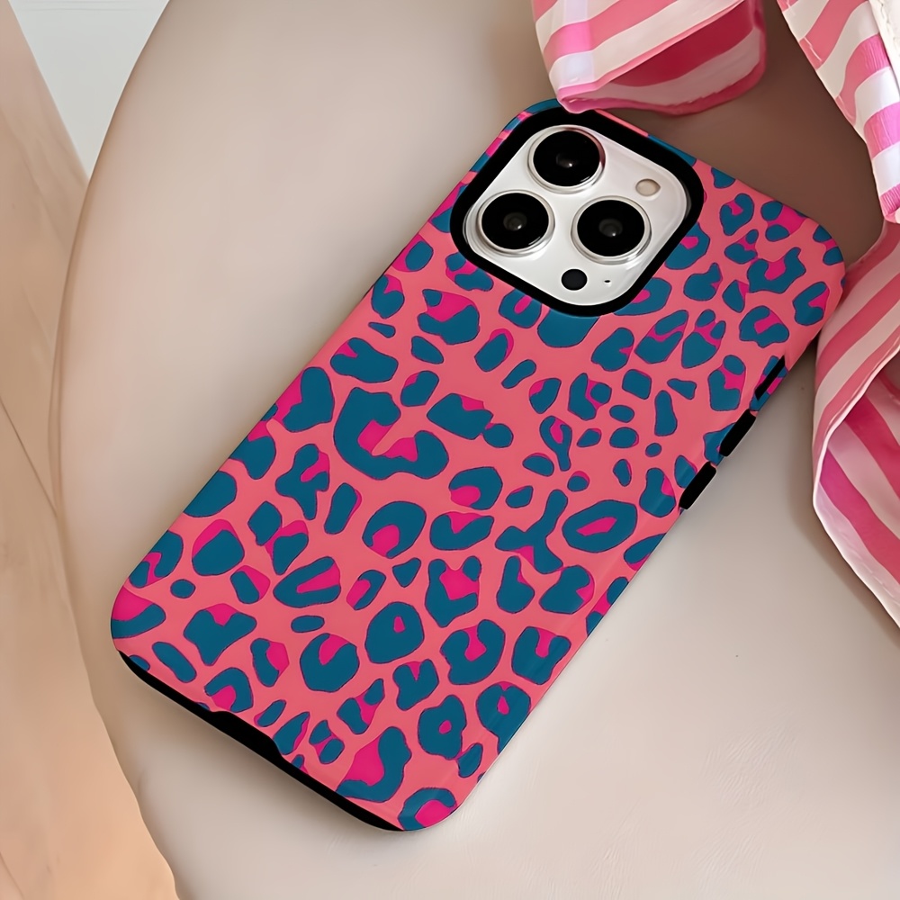 Fashion pink base blue leopard - Phone Cases Leopard Print ulasan dan harga