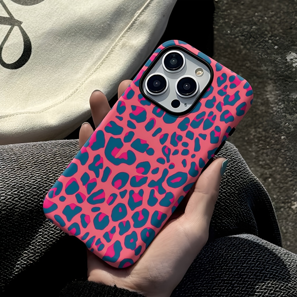 Fashion pink base blue leopard - Phone Cases Leopard Print ulasan dan harga