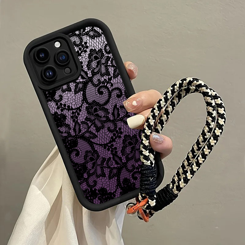 Black Purple Lace Hang Strap P - Phone Cases Purple ulasan dan harga