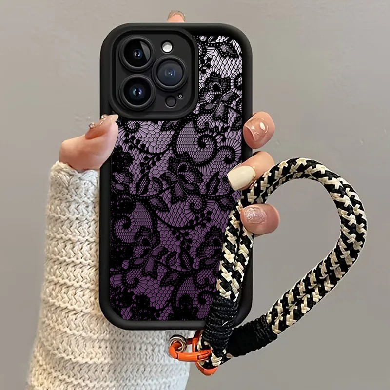 Black Purple Lace Hang Strap P - Phone Cases Purple ulasan dan harga