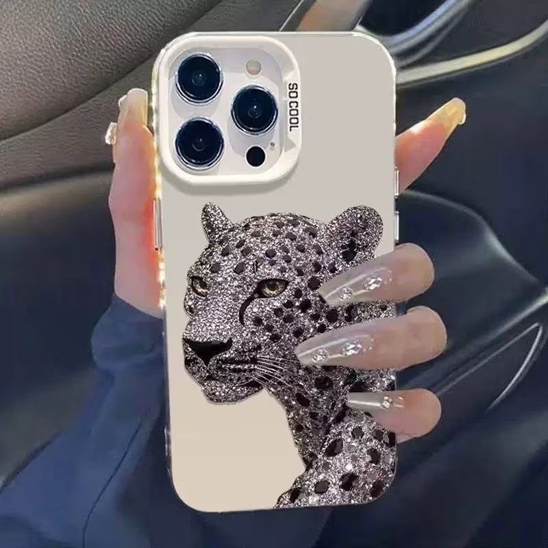 IMD Holographic Silver Phone C - Phone Cases Leopard Print ulasan dan harga