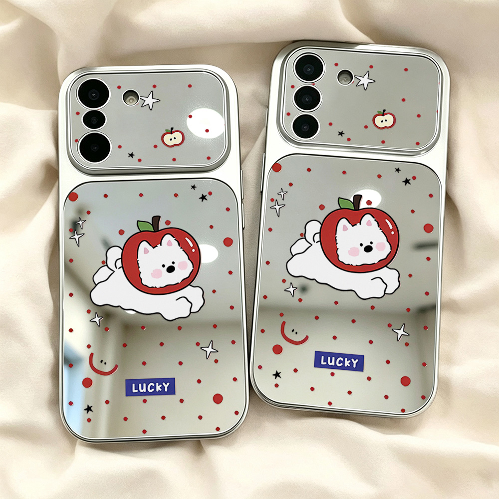 Make Up Mirror Cute Dog Phone  - Phone Cases Samsung S25 Fe ulasan dan harga