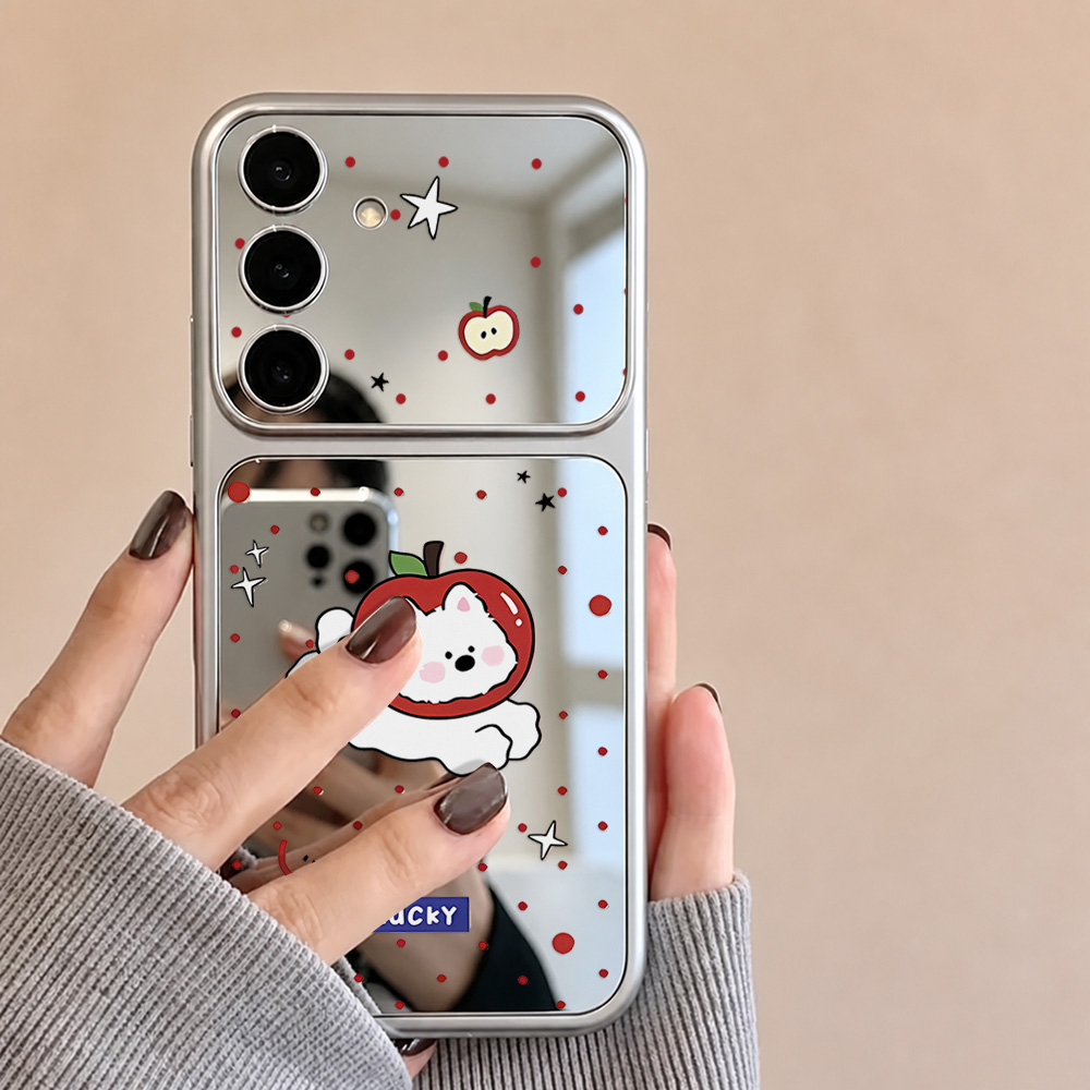 Make Up Mirror Cute Dog Phone  - Phone Cases Samsung S25 Fe ulasan dan harga