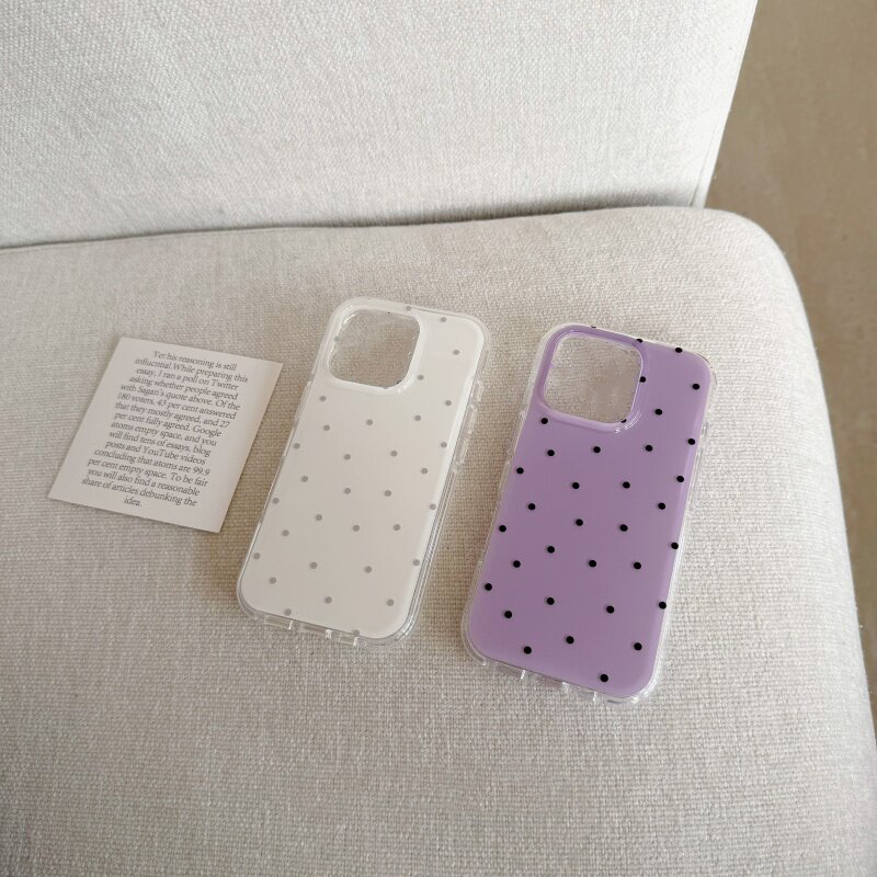 Korean White & Purple Polka Do - Phone Cases Purple ulasan dan harga