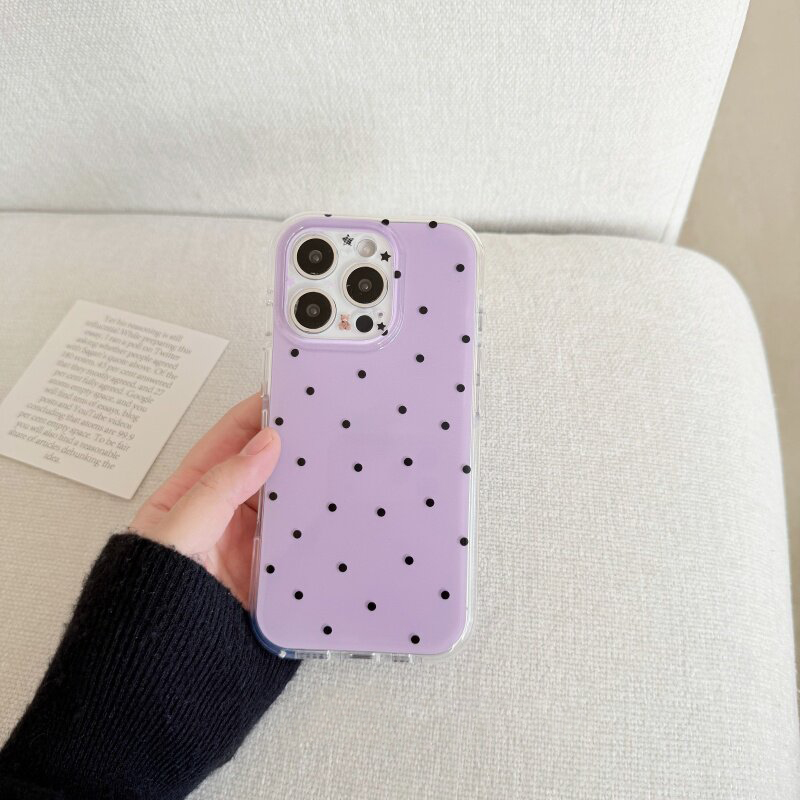 Korean White & Purple Polka Do - Phone Cases Purple ulasan dan harga