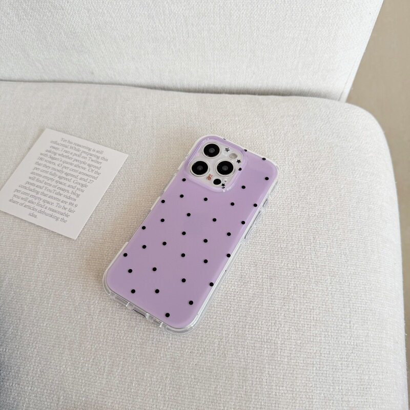 Korean White & Purple Polka Do - Phone Cases Purple ulasan dan harga