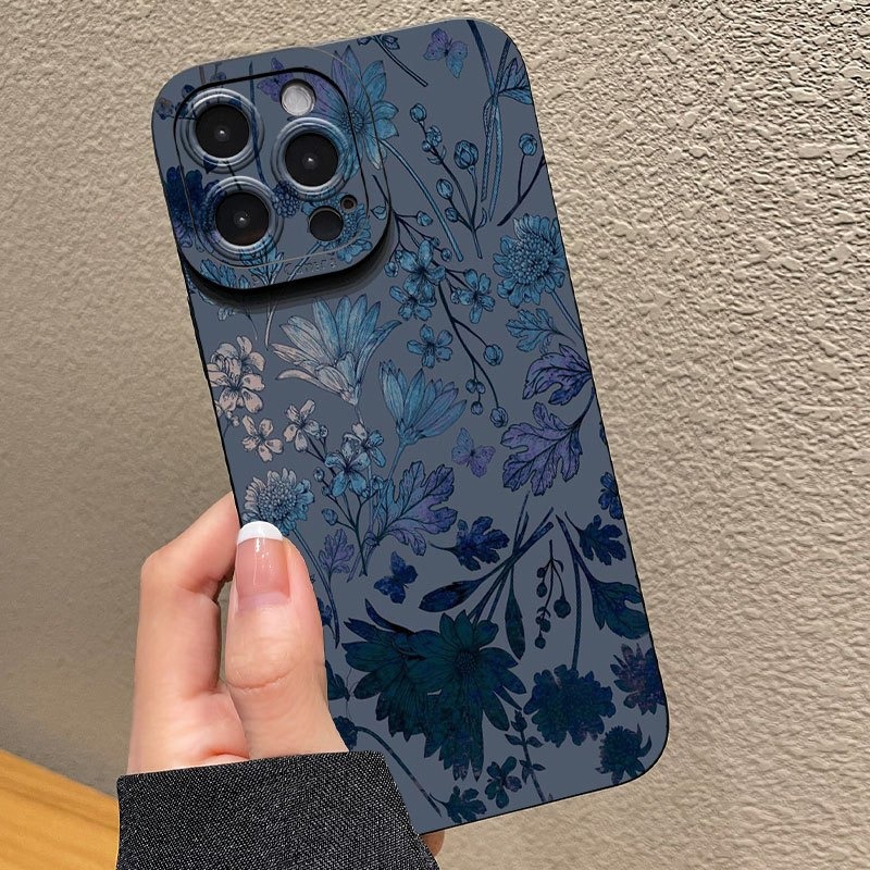 Gray Base Blue-Purple Floral P - Phone Cases Purple ulasan dan harga