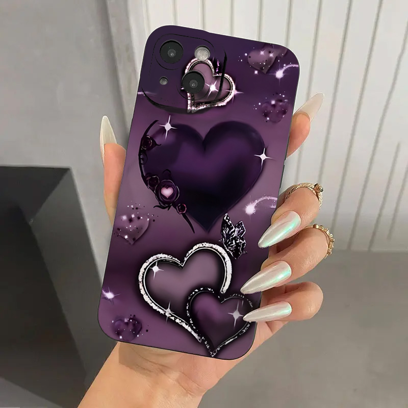 Purple Heart-Shaped Design TPU - Phone Cases Purple ulasan dan harga