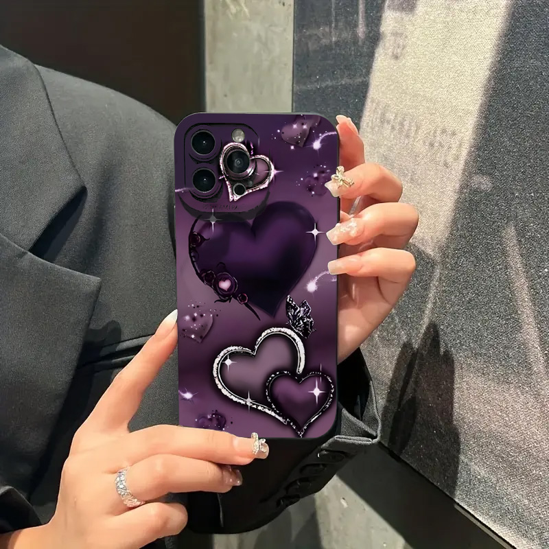 Purple Heart-Shaped Design TPU - Phone Cases Purple ulasan dan harga