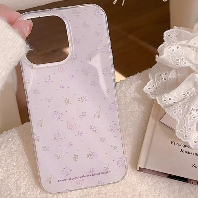 Ins Korean Purple Floral Gentl - Phone Cases Purple ulasan dan harga