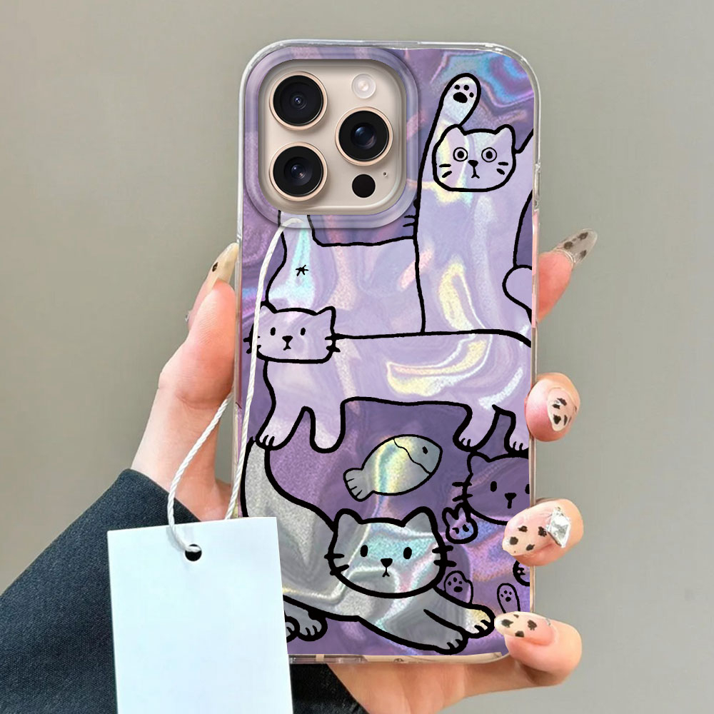 Purple Line Cat Fish Water Tex - Phone Cases Purple ulasan dan harga