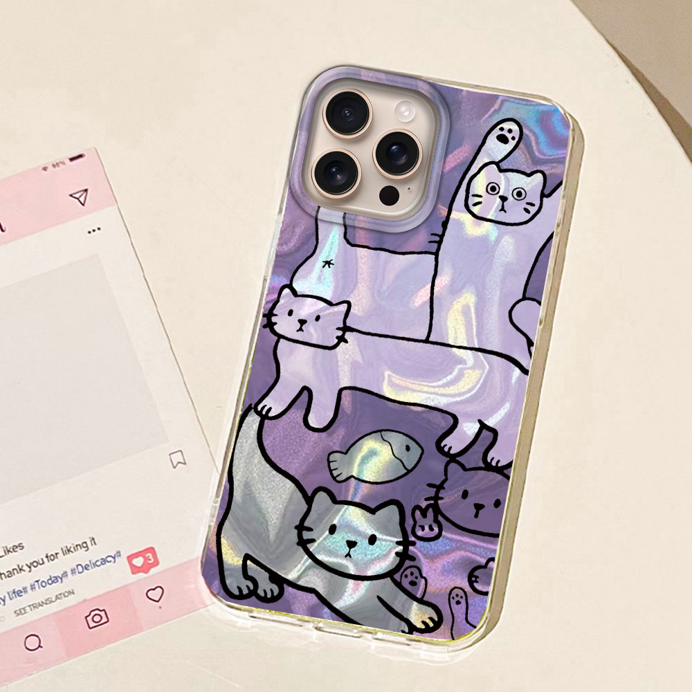 Purple Line Cat Fish Water Tex - Phone Cases Purple ulasan dan harga